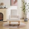 27.2"W Rocking Chair for Nursery, Sherpa Glider Chair with High Back and Side Pocket
