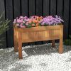 1PC Wooden Raised Garden Bed Solid Wood Elevated Planter Box with Legs