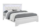 SHAKER WHITE KING BED WITH LED