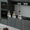 Raindrop Pendant Lights, Modern Black Pendant Lights for Kitchen Island, Dining Room Light Fixture Raindrop Chandelier
