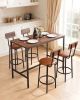 Bar Table, 5PCS 47″ Bars Tables Set, Bar Tables and Chair Set with Rounded Edge Design, Rectangular Pub Table with Four Stools