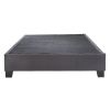 Modern Contempo Queen Upholstered Bed Platform Base, Charcoal Grey