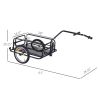 Foldable Bike Cargo Trailer Cart with Hitch, 80lbs Capacity, 16in Wheels, Black