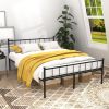 Queen Size Bed Frame, Headboard and Footboard,Structurally Stable, Under Bed Storage, No Box Spring Needed, Black