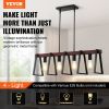VEVOR 4-Light Kitchen Island Pendant Lights, 60W, Adjustable Dining Room Light Fixture with 2 x 6'' and 6 x 12'' Rods