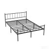 Queen Size Bed Frame, Headboard and Footboard,Structurally Stable, Under Bed Storage, No Box Spring Needed, Black