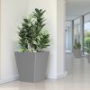 22" H Tall Mental Tapered Planter – Large Outdoor & Indoor Garden Plant Pot with Drainage Hole and Rubber Plug