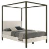 Mellie Vanilla Upholstered Queen Canopy Bed