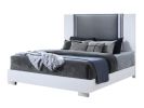 MOON SMOOTH WHITE QUEEN BED WITH LED