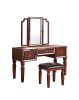 Luxurious Majestic Classic Cherry Color Vanity Set w Stool 3- Storage Drawers 1pc Bedroom Furniture Set Tri-Fold Mirror