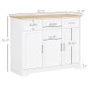 Modern Kitchen Sideboard Buffet Cabinet White Storage Island Dining Room Living Room Furniture