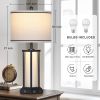 Tall Vintage Table Lamp Set of 2 with USB C+A & Outlet
