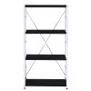 Black and Chrome 4-Tier Rectangular Bookshelf