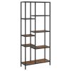 Book Shelf Dark brown and black Engineered wood and steel