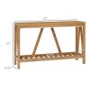Farmhouse Console Table with Storage Shelf, Rustic Sofa Table with Anti-tipper for Living Room, Bedroom and Entryway, Brown