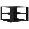 Coffee Table Black Engineered wood Small Square Modern