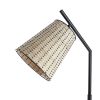 60' Boho Black Angled Floor Lamp with Natural Shade