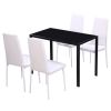 Dining Table And Chair Set of 4 Black and White
