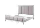 Katia Light Gray Linen, Rustic Gray & Weathered White Finish Queen Bed