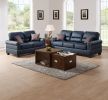 Black Bonded Leather 2pc Sofa Set Sofa And Loveseat Living Room Furniture