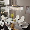 Chandeliers,Rectangular Crystal Chandelier Adjustable,E12 Modern Industrial Crystal Lights