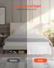 VEVOR Wrap Around Bed Skirt, 15 in Drop, White Dust Ruffle Queen Size, Three Sides Adjustable Bedskirt with Easy Fit Elastic Strap