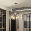 6-Light Brushed Nickel Chandeliers for Dining Room Light Fixtures Over Table