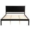 Platform Bed Frame with Headboard ;  Wood Slat Support ;  No Box Spring Needed ; Queen; Espresso