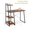 Compact Computer Desk Workstation with 4 Tier Shelves for Home and Office