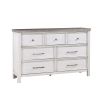 White and Gray Finish 1pc Bedroom Dresser of 7 Drawers Classic Design Wooden Furniture