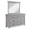 Contemporary Light Gray Finish 1pc Dresser Wooden Bedroom Furniture Metal Pull Furniture