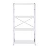 White and Chrome 4-Tier Rectangular Bookshelf
