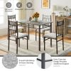 5 Pieces Faux Marble Dining Set Table
