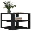 Coffee Table Black Engineered wood Small Square Modern