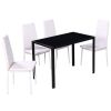 Dining Table And Chair Set of 4 Black and White