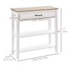 30" Console Table, Modern Narrow Entryway Table with Drawer and 2 Shelves, Sofa Table for Living Room, Hallway, White