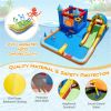 Inflatable Water Slide Bounce House, Multi-Sport Games with Splash Pool & Blower (Colorful)