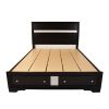 Traditional Style Queen Size Storage Bed made with Wood in Black