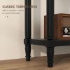 Hallway Console Table, Modern Entryway Table with 2 Drawers, Storage Shelf, Turned Legs for Living Room, Bedroom, Black