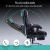 High Back Massage Reclining Office Chair with Footrest, Home Office Executive Computer Desk Chair with Massaging Lumbar Cushion, Adjustable Angle
