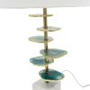 D15x29.5" Verdant Agate-Slice Table Lamp w/ Marble Base