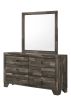 1pc Rustic Six Drawers Storage Dresser Brown Gray Finish Wooden Bedroom Furniture
