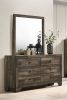 1pc Rustic Six Drawers Storage Dresser Brown Gray Finish Wooden Bedroom Furniture