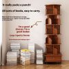 (UPGRADED) Rotating Bookshelf, 360 Display Corner Bookshelf for Small Space, 6 Tier Bookcase Storage Rack with Wheels