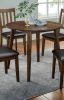 Kitchen 5pc Dining Set Round Dining Table And 4x Side Chairs Walnut, Dark Brown Transitional Solid wood Dining Room Furniture Leatherette Padded Seat