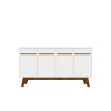 Manhattan Comfort Yonkers 62.99 Sideboard with Solid Wood Legs and 2 Cabinets in White