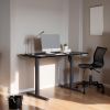 Electric Standing Desk Whole Piece Adjustable Height Desk Home Office Computer Workstation Sit Stand up Desk (Black Frame + Black Top)