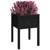 Planter Set of 2 Black Solid pinewood Large Built to Last