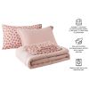 7-Piece Reversible Bed in a Bag Comforter Set with Sheets, Pink, King
