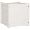 Planter Set of 2 White Solid pinewood Large Durable Planter